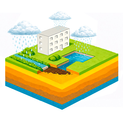 Gestion des eaux pluviales étude de sol infiltration bassin rétention terrain